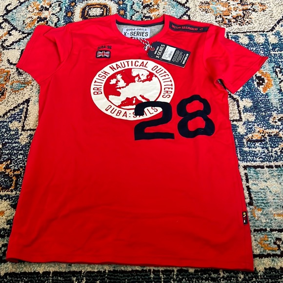 Quba Sails X Series Mens Lava Red short sleeve tshirt - Picture 1 of 3